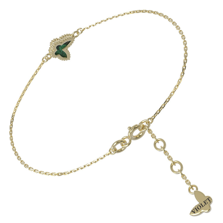 Браслет из лимонного золота c малахитом