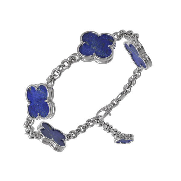 Браслет из белого золота c лазуритом