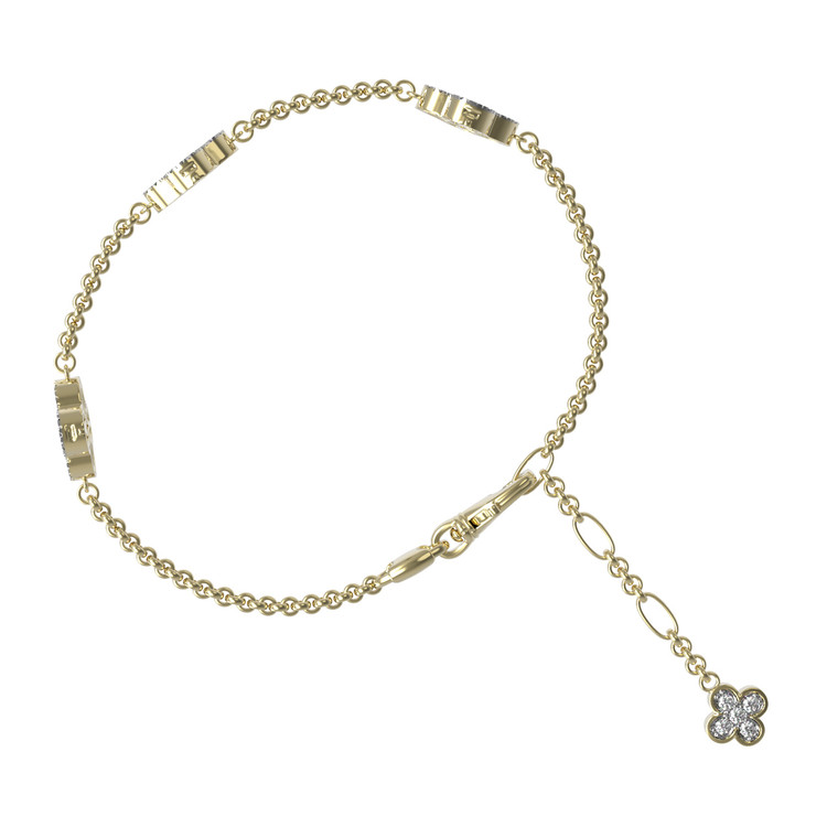 Браслет из лимонного золота c бриллиантами, малахитом и перламутром