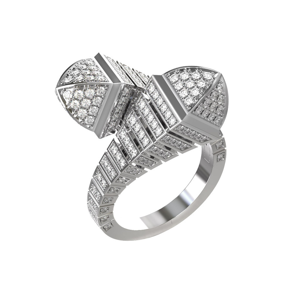 Кольцо из белого золота c бриллиантами