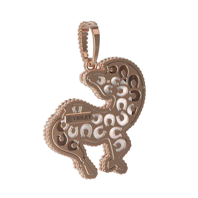 Подвеска из золота c эмаль , тигровым глазом и перламутром