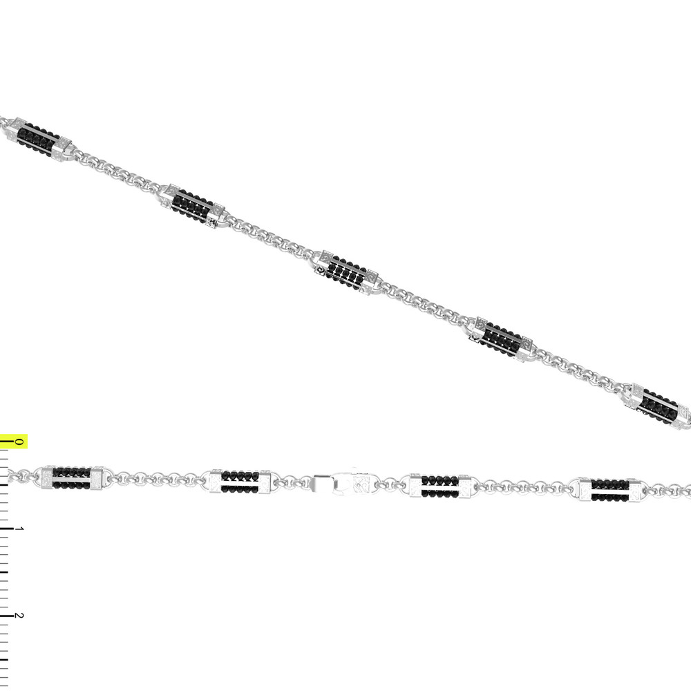 Цепь из белого золота c ониксом