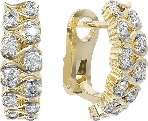 Серьги из лимонного золота c бриллиантами