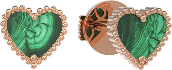 Серьги из золота c малахитом