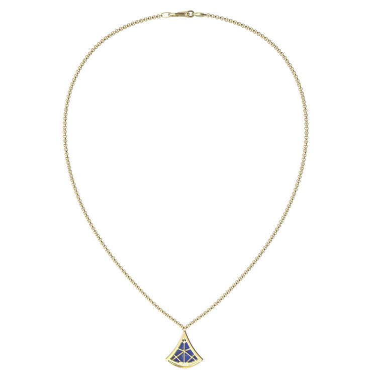 Колье из лимонного золота c лазуритом