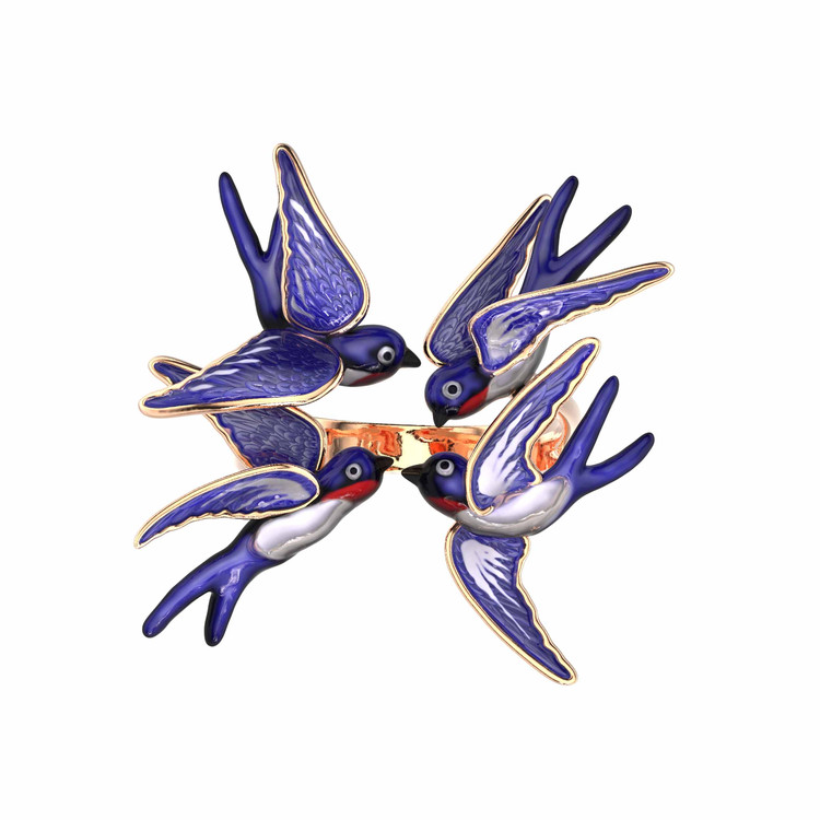 Кольцо из золота c эмаль