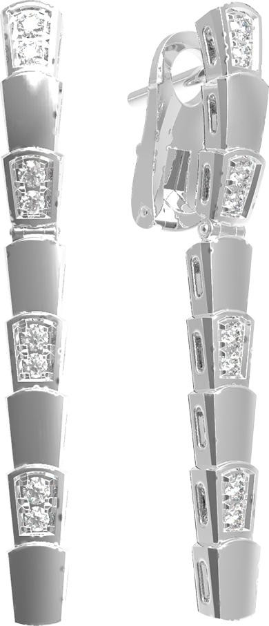 Серьги из белого золота c бриллиантами