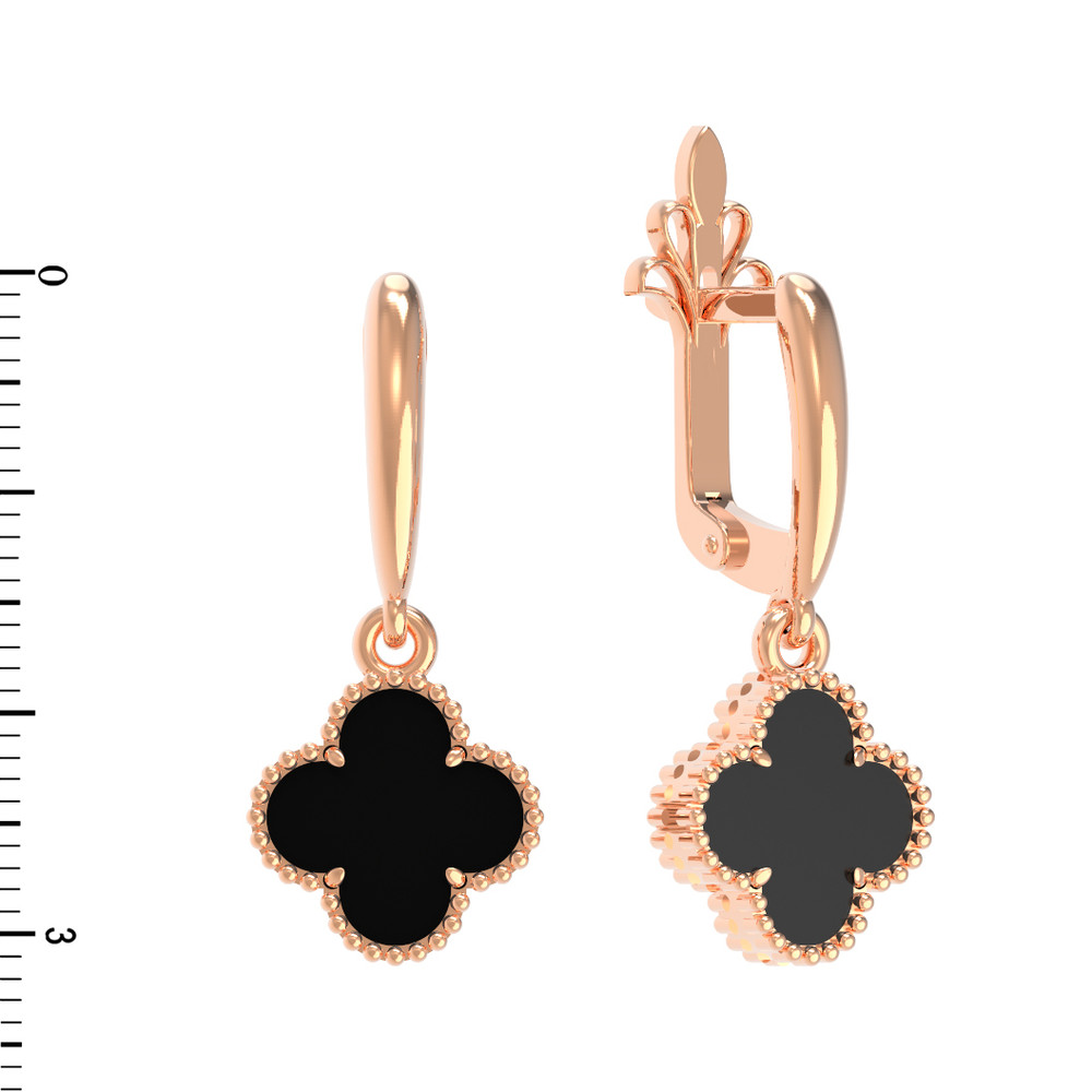 Серьги из золота c ониксом