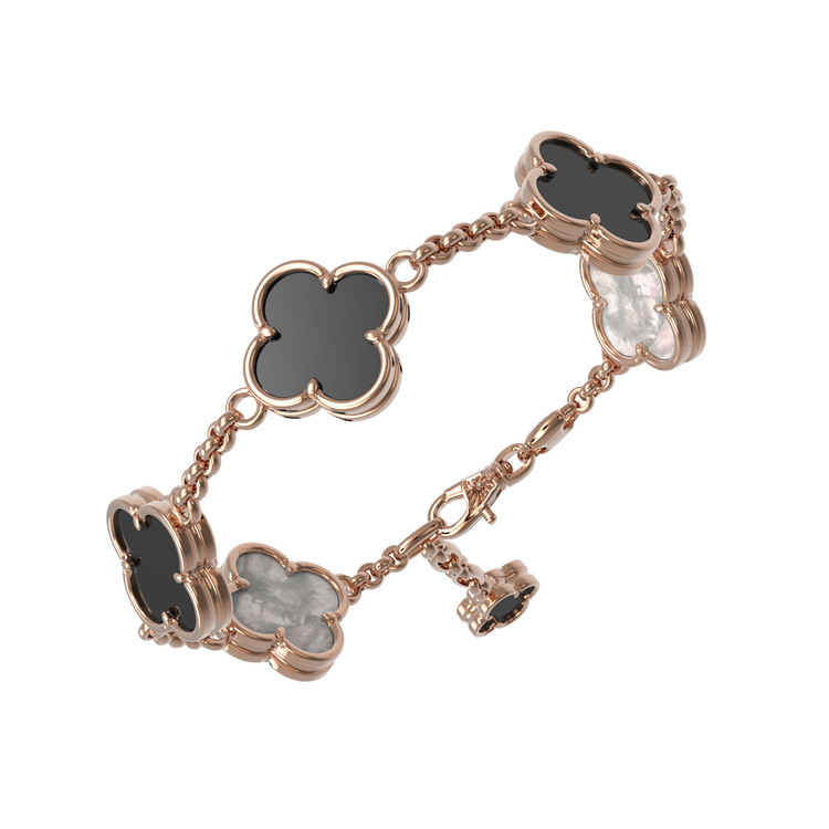 Браслет из золота c ониксом и перламутром