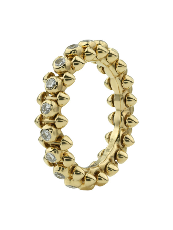 Кольцо из лимонного золота c бриллиантами