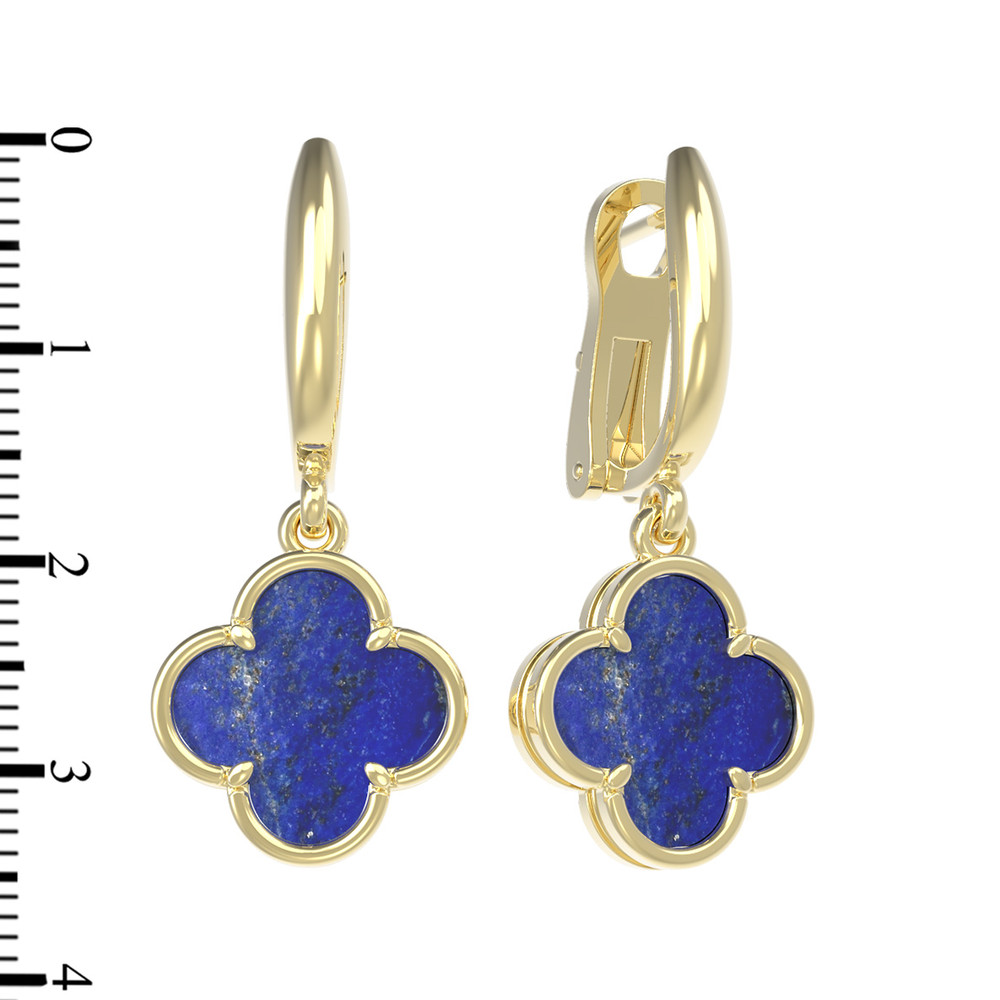 Серьги из лимонного золота c лазуритом