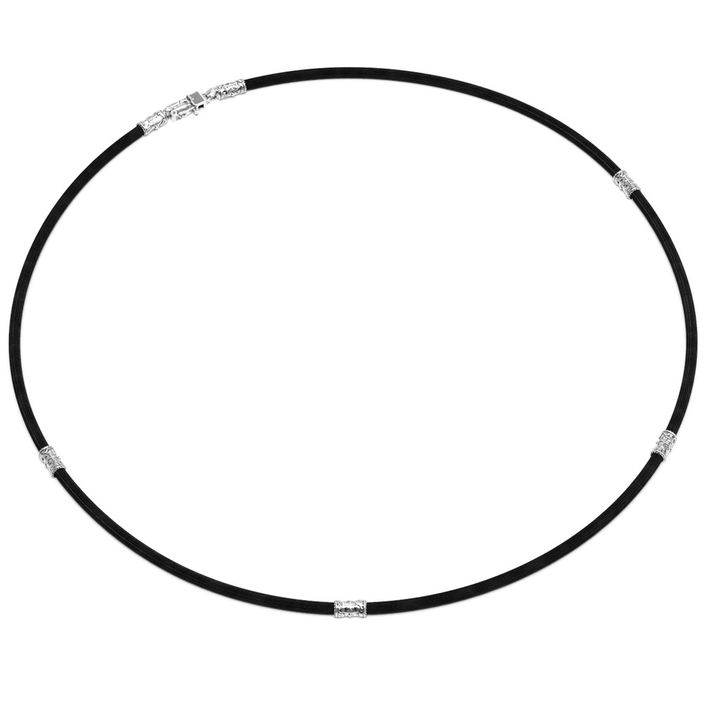 Шнурок шёлковый из белого золота c шёлковым шнурком