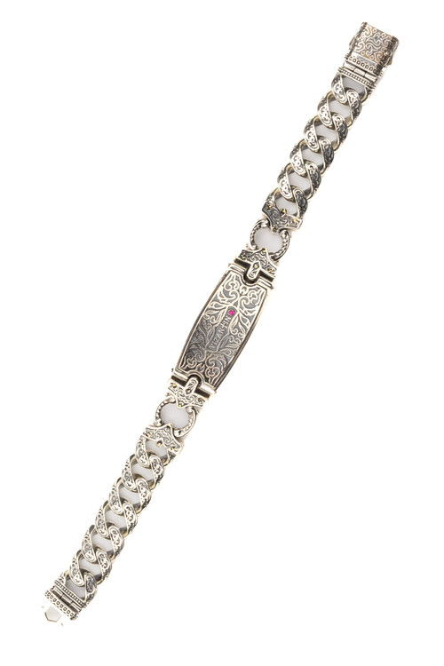 Браслет из серебра и золота c рубином