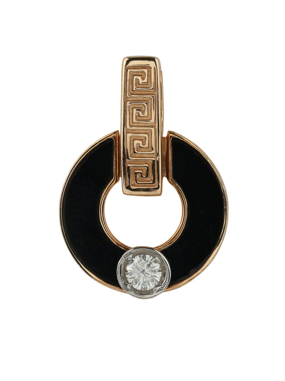 Подвеска из золота c бриллиантами и ониксом