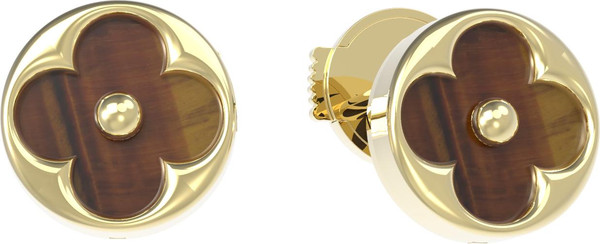 Серьги из лимонного золота c тигровым глазом