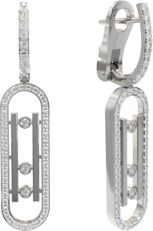 Серьги из белого золота c бриллиантами