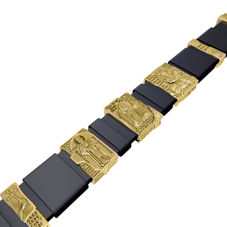 Браслет из лимонного золота c кожаным шнурком