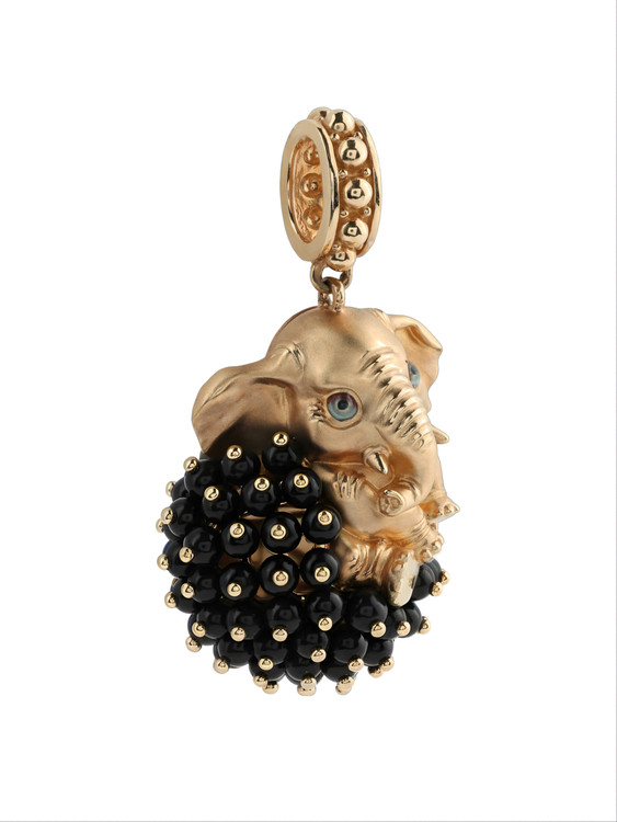 Подвеска из золота c эмаль и ониксом