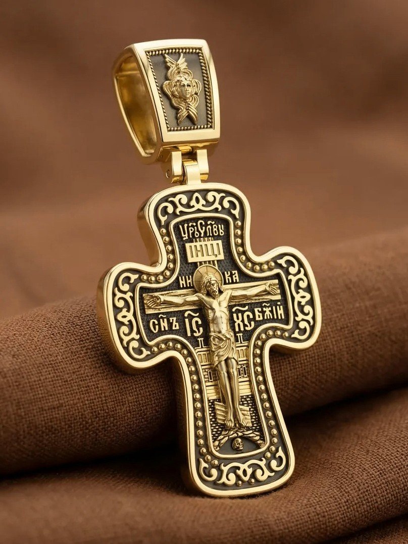 Крест из лимонного золота