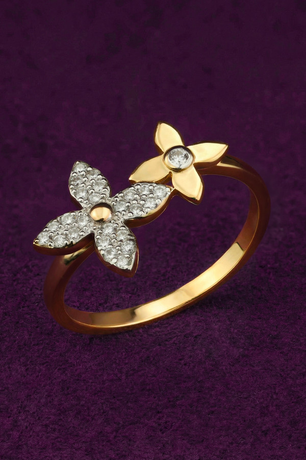 Кольцо из лимонного золота c бриллиантами