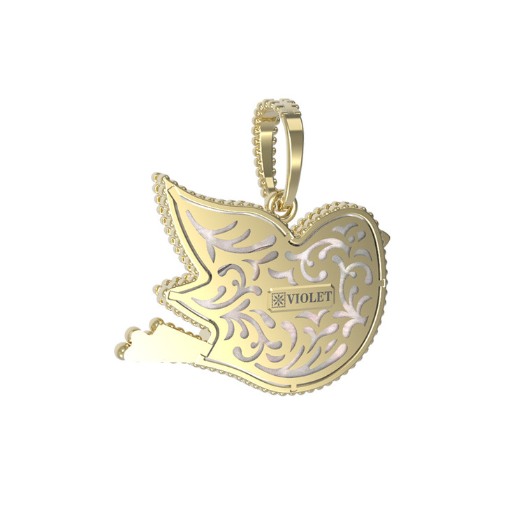 Подвеска из лимонного золота c эмаль и перламутром