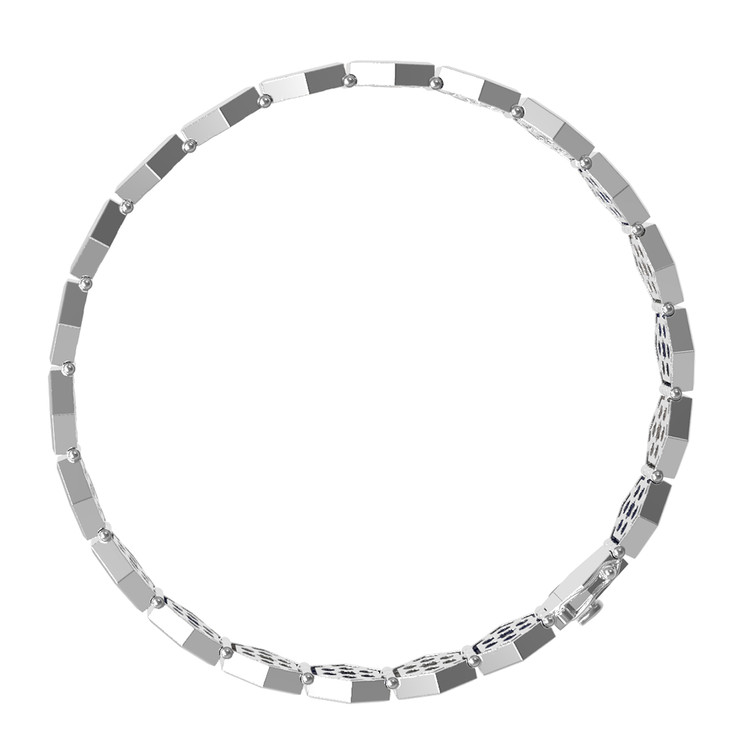 Браслет из белого золота c лазуритом и перламутром