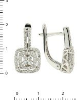 Серьги из белого золота 585 пробы c бриллиантами