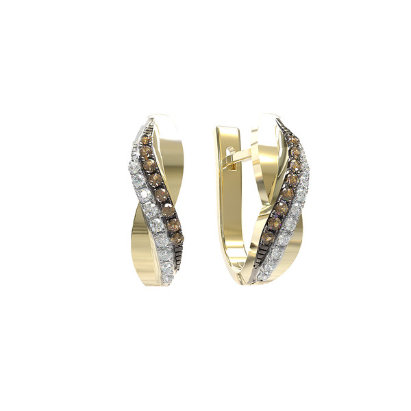 Серьги из лимонного золота c бриллиантами