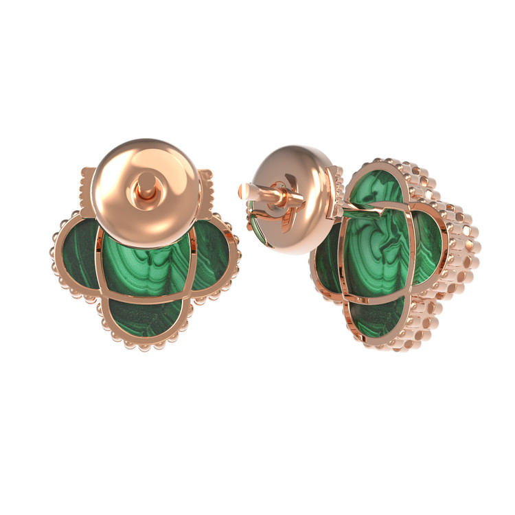 Серьги из золота c малахитом