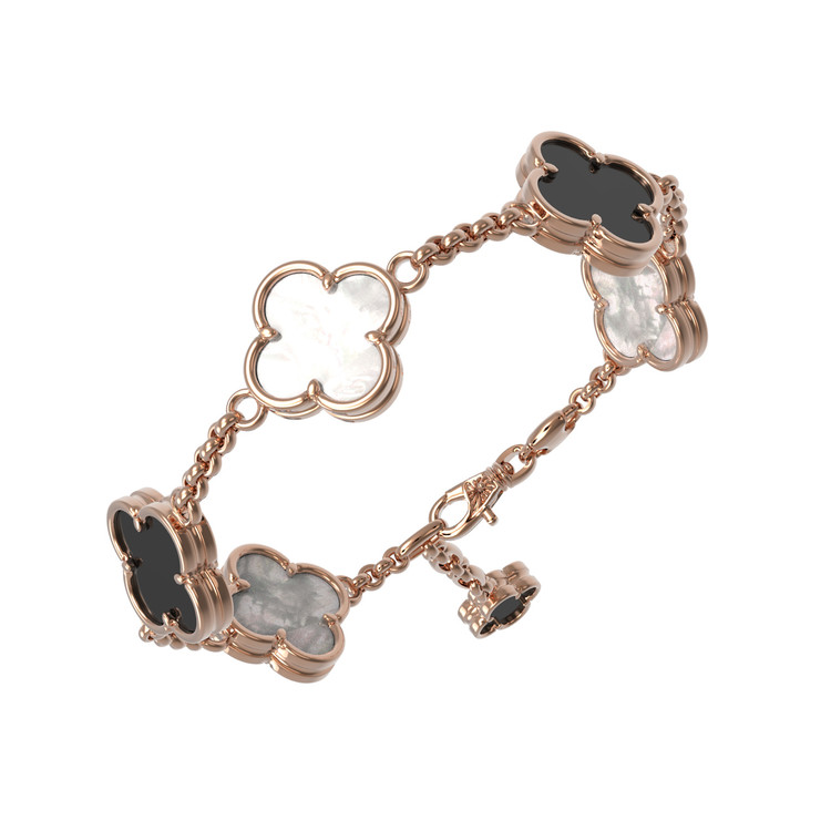 Браслет из золота c ониксом и перламутром