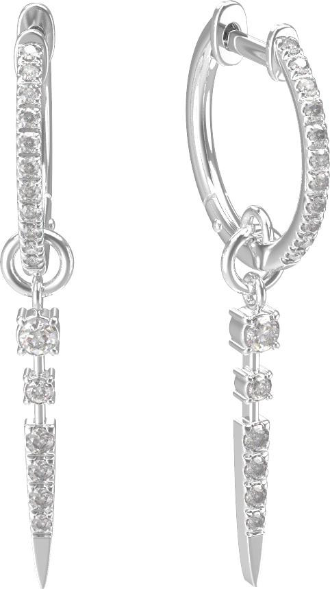 Серьги из белого золота c бриллиантами