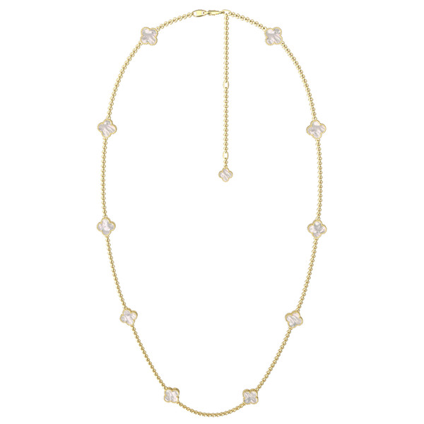 Колье из лимонного золота c перламутром