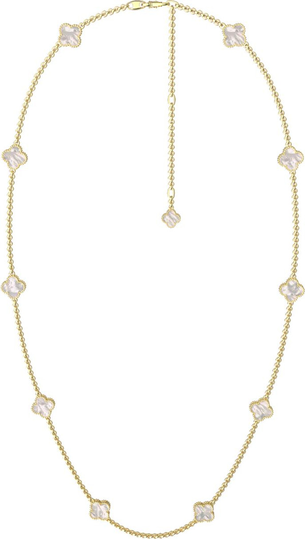 Колье из лимонного золота c перламутром