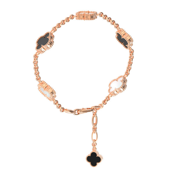 Браслет из золота c ониксом и перламутром