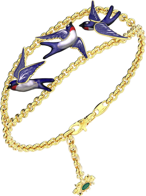 Браслет из лимонного золота c эмаль и топазом London