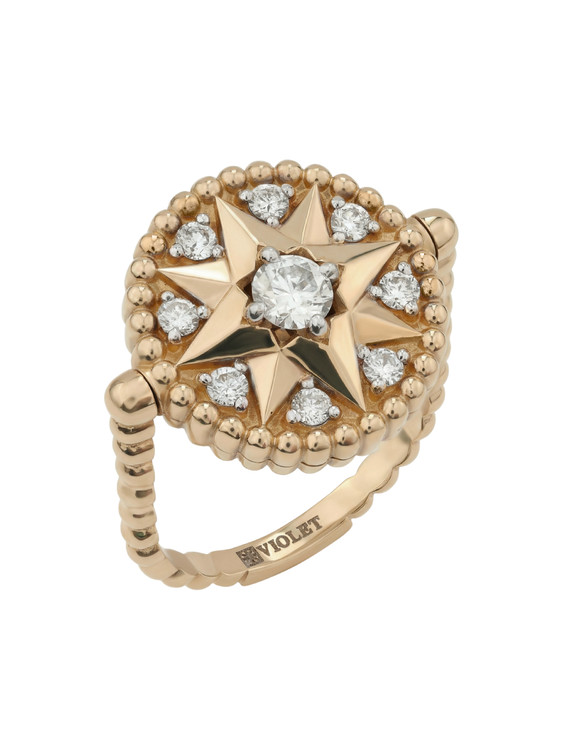 Кольцо из лимонного золота c бриллиантами