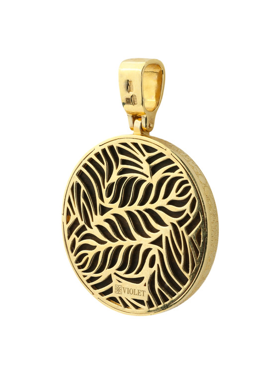 Подвеска из лимонного золота c эбеновым деревом