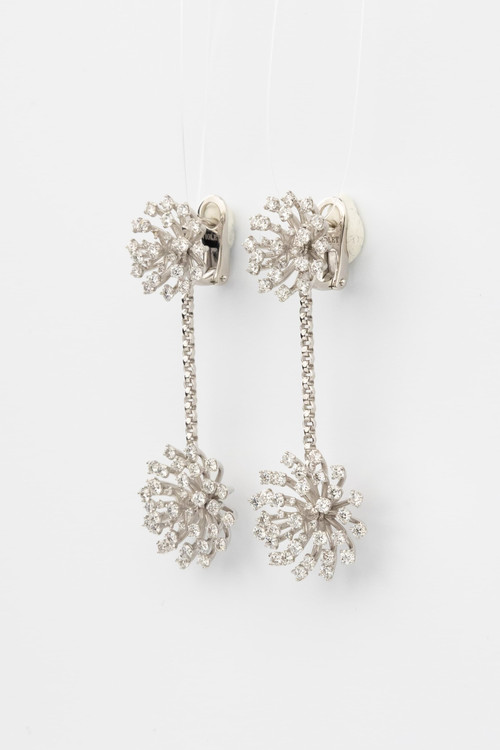 Серьги из белого золота c бриллиантами