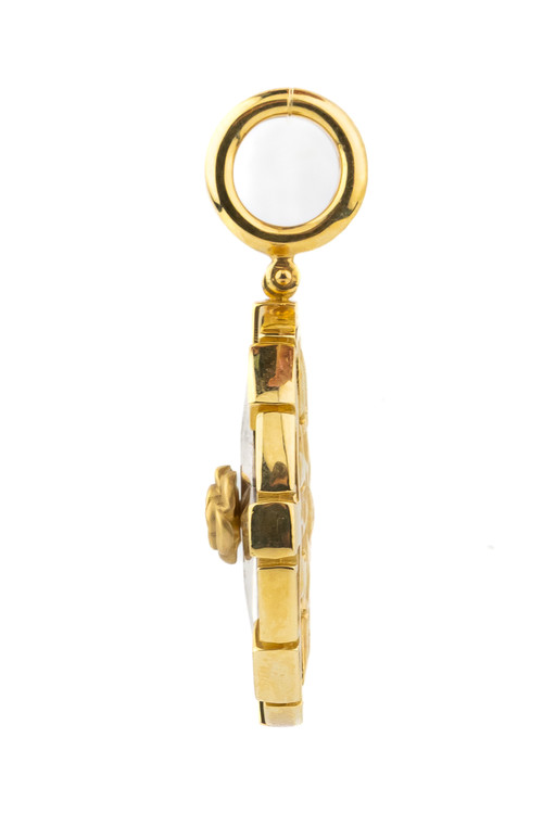 Подвеска из лимонного золота c эмаль и ониксом