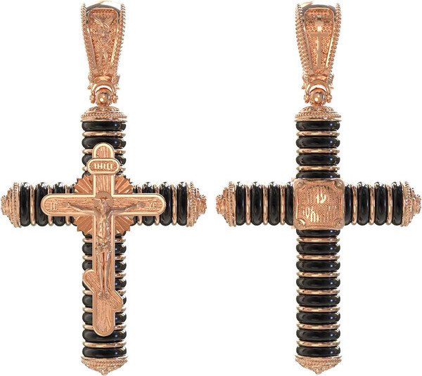 Крест из золота c ониксом