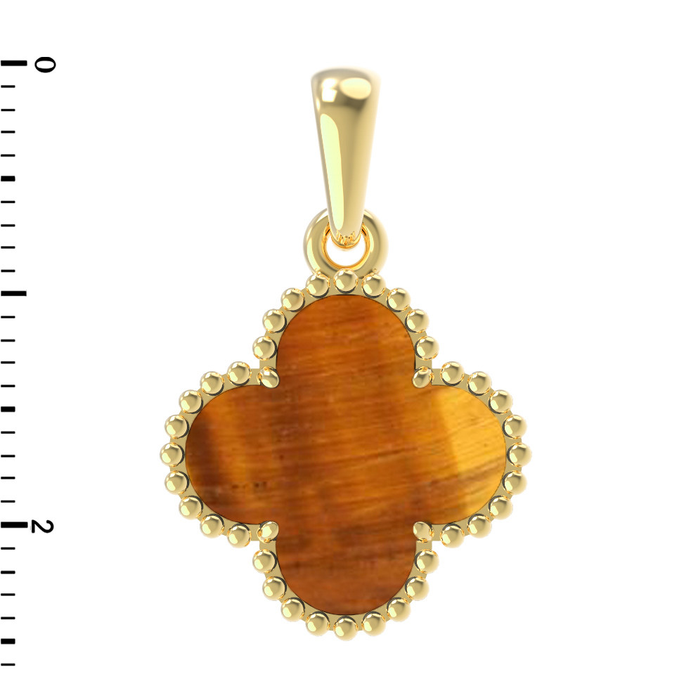 Подвеска из лимонного золота c тигровым глазом