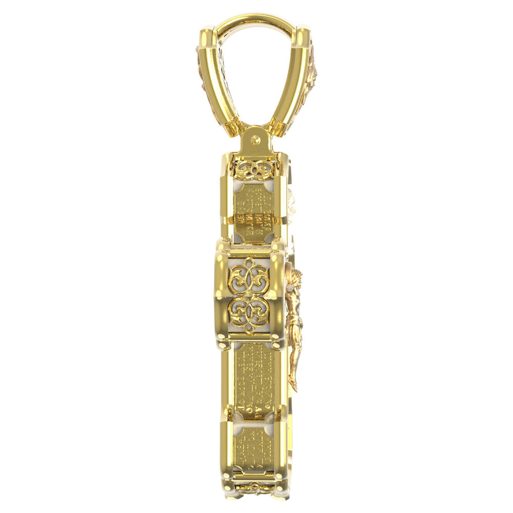 Крест из лимонного золота c бивнем мамонта