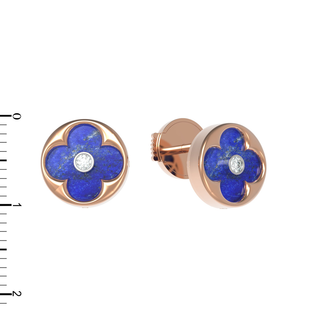 Серьги из золота c бриллиантами и лазуритом