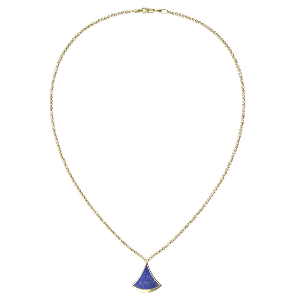 Колье из лимонного золота c лазуритом