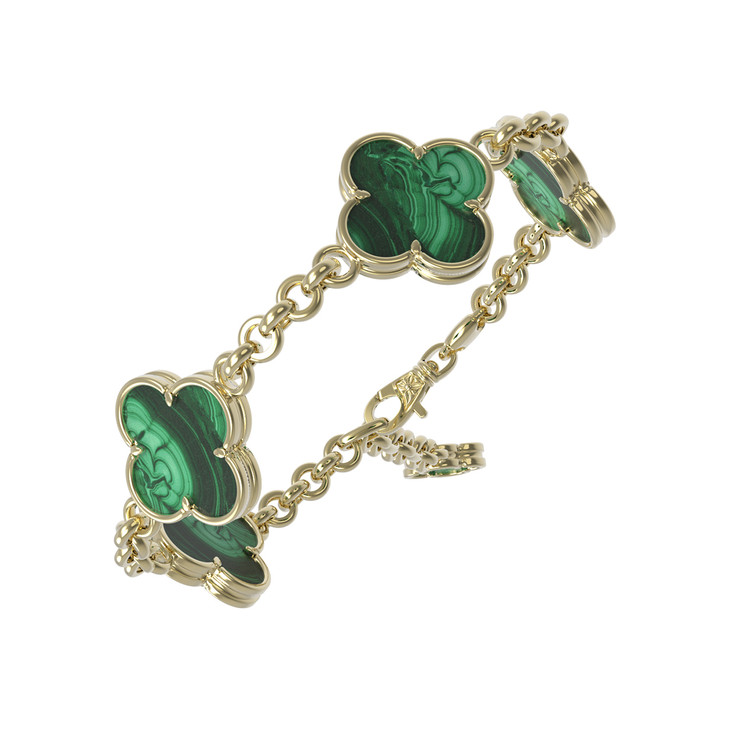 Браслет из лимонного золота c малахитом