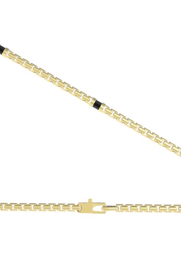 Цепь из лимонного золота c ониксом