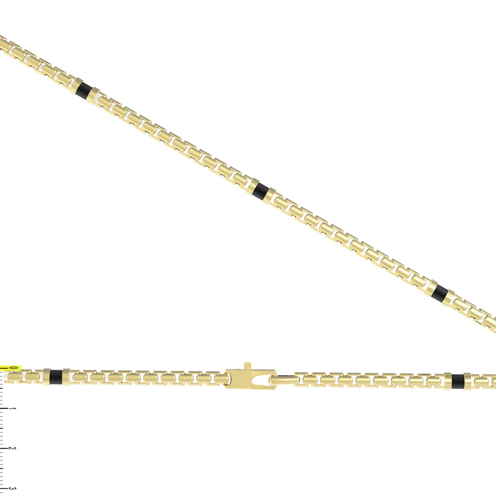 Цепь из лимонного золота c ониксом