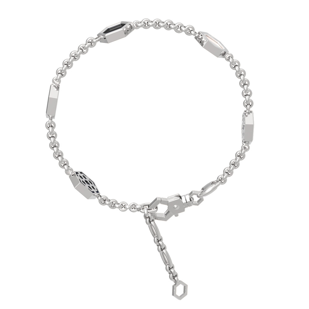 Браслет из белого золота c ониксом и перламутром