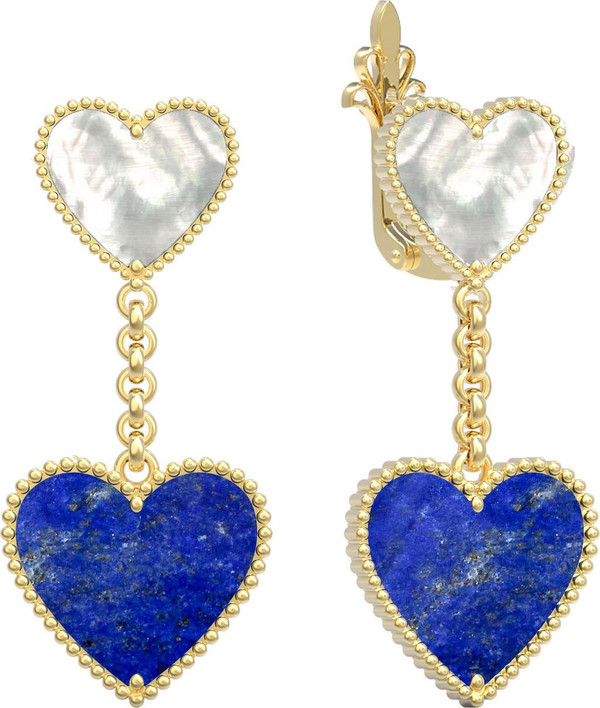 Серьги из лимонного золота c лазуритом и перламутром