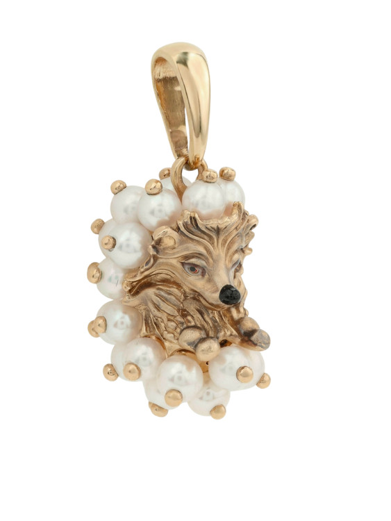 Подвеска из золота c эмаль и жемчугом